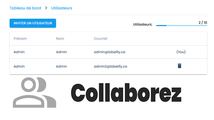 Collaborez avec plusieurs utilisateurs